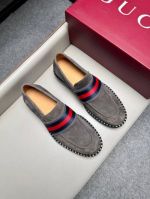 Gucci Grey calfskin Leather Shoes-Gucci Man Business Leather Shoes